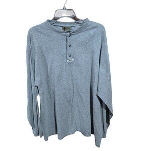 B-Ware Risk Everything Vintage Bugle Boy Gray Long Sleeve Henley Shirt Mens L